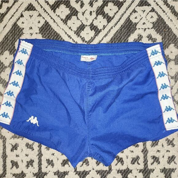 Vintage Kappa Blue Shorts.  These are tie only and have no elastic in waistband. - Picture 1 of 4